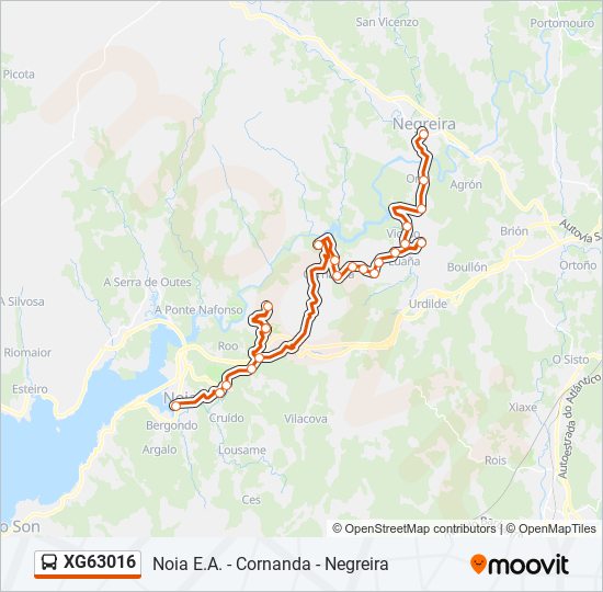 XG63016 bus Mapa de línia