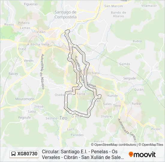 XG80730 Bus Line Map