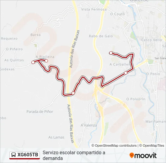 XG605TB Bus Line Map