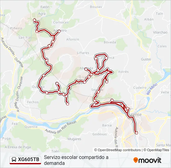 XG605TB Bus Line Map