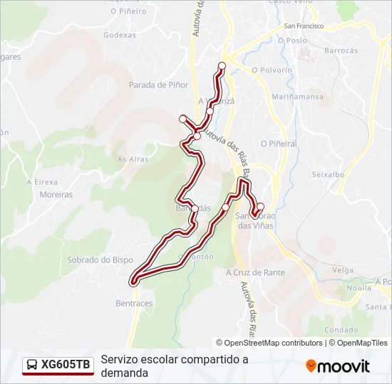 XG605TB Bus Line Map