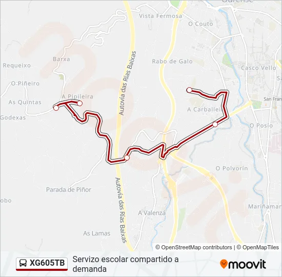 XG605TB Bus Line Map