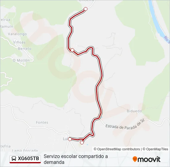 XG605TB bus Mapa de línia