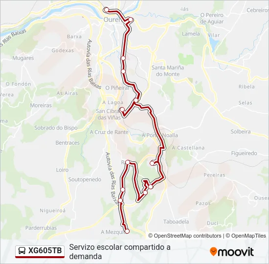 XG605TB Bus Line Map