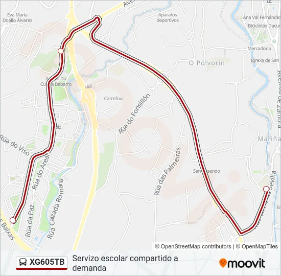 XG605TB Bus Line Map