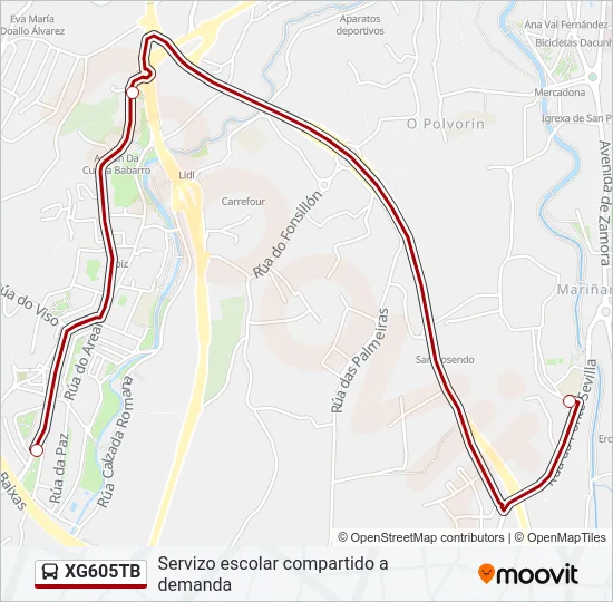 XG605TB Bus Line Map
