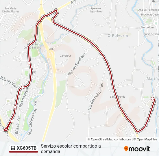 XG605TB Bus Line Map