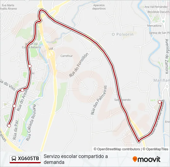 XG605TB Bus Line Map