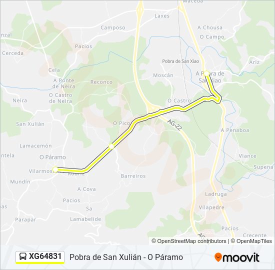 Mapa de XG64831 de autobús