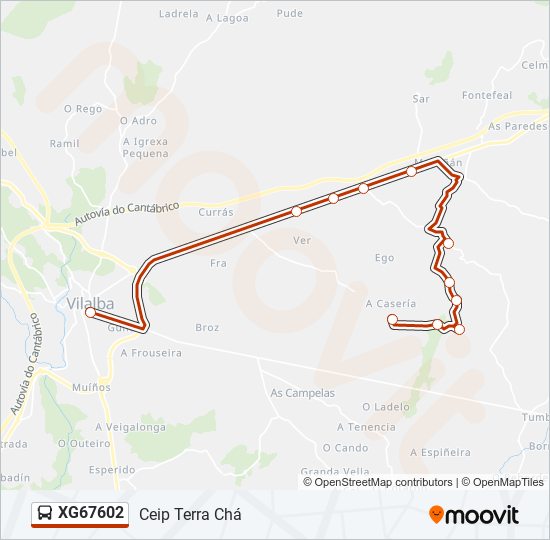 Mapa de XG67602 de autobús