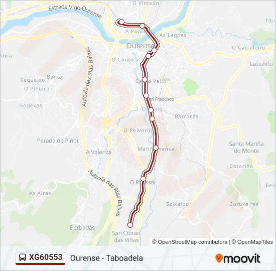 XG60553 Bus Line Map