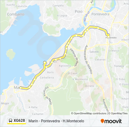 XG628 Bus Line Map