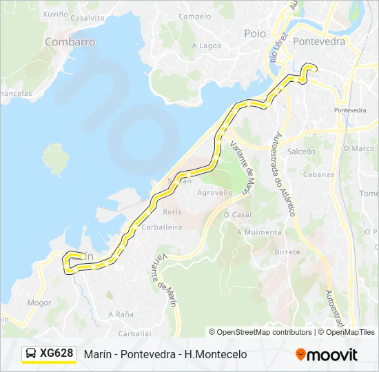 XG628 Bus Line Map