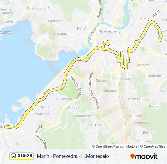 XG628 Bus Line Map