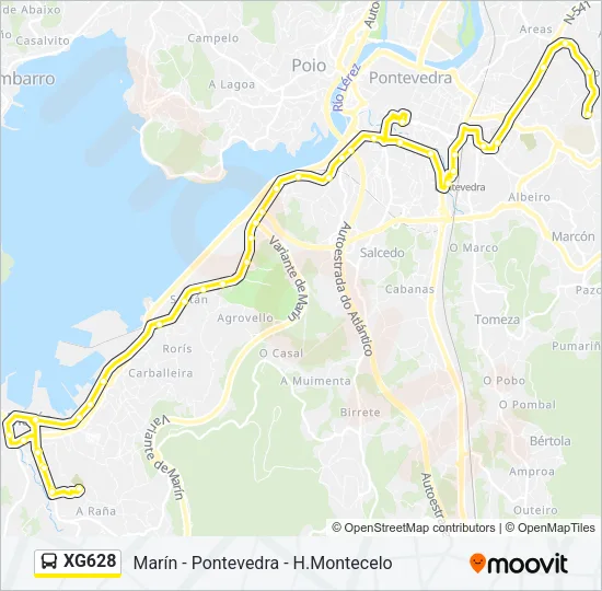XG628 Bus Line Map