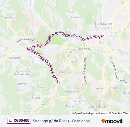 XG80408 bus Mapa de línia