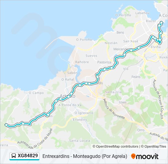 XG84829 bus Mapa de línia