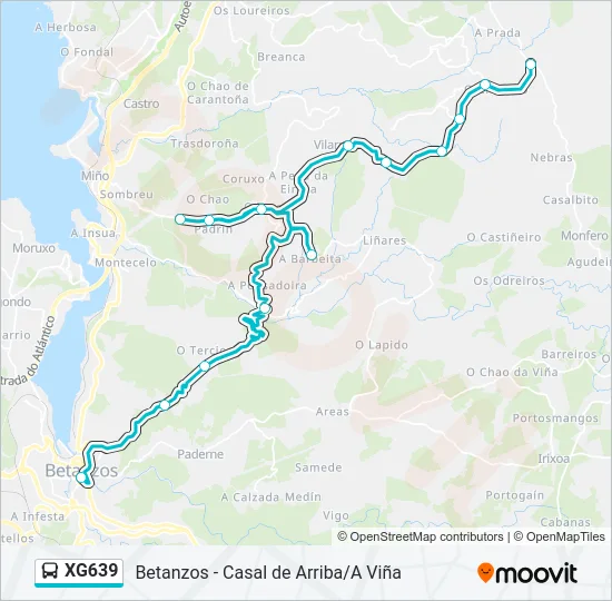 XG639 Bus Line Map