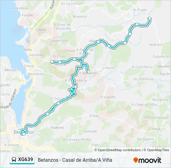 XG639 Bus Line Map