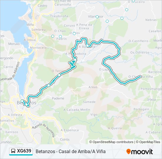 XG639 bus Mapa de línia