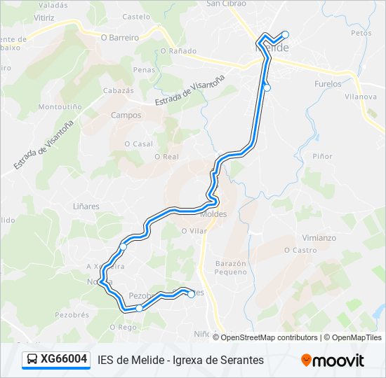 Mapa de XG66004 de autobús
