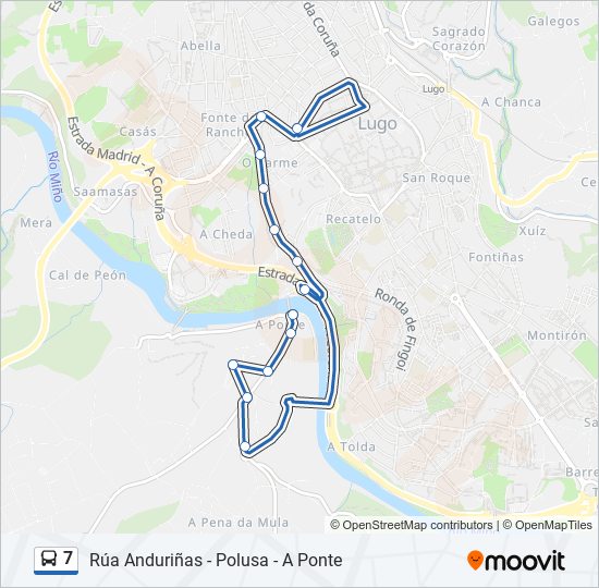 Mapa de 7 de autobús