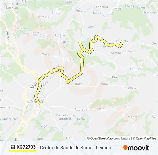 XG72703 bus Mapa de línia