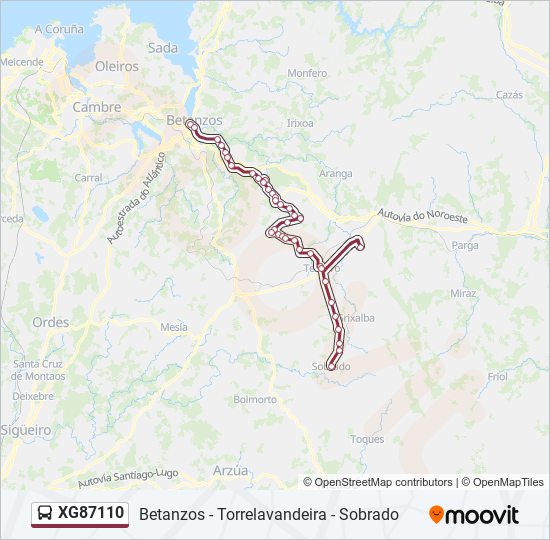 Mapa de XG87110 de autobús