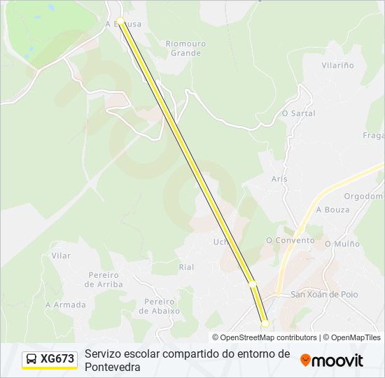 XG673 bus Mapa de línia