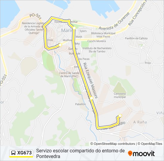 XG673 bus Mapa de línia