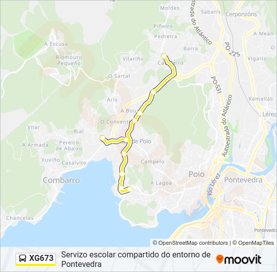 XG673 bus Mapa de línia