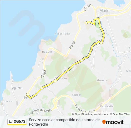 XG673 Bus Line Map