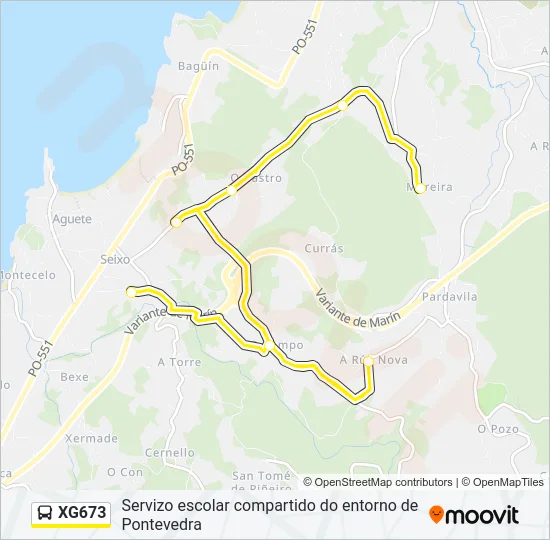 XG673 Bus Line Map