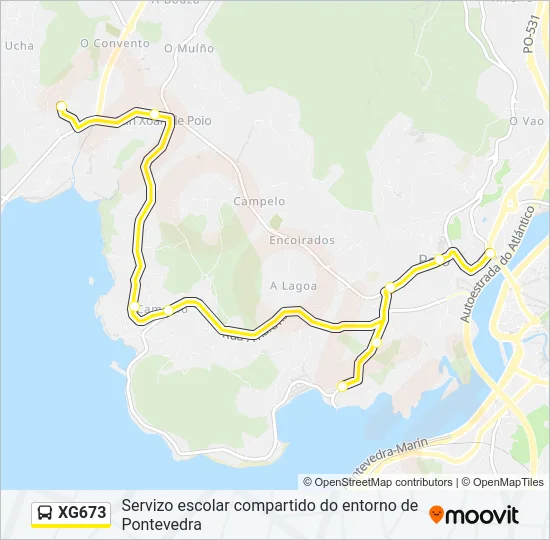 XG673 Bus Line Map