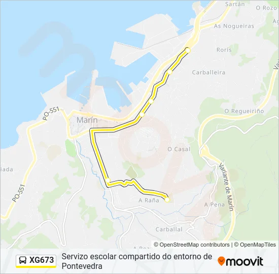 XG673 Bus Line Map