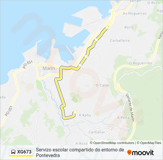 XG673 Bus Line Map