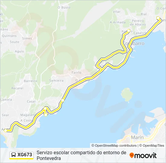 XG673 Bus Line Map