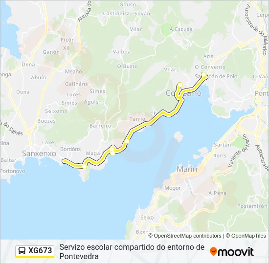 XG673 Bus Line Map