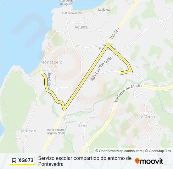 XG673 Bus Line Map