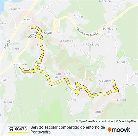 XG673 Bus Line Map