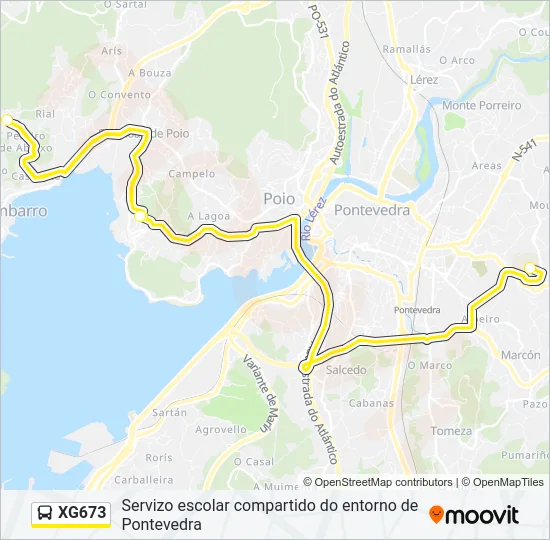 XG673 Bus Line Map