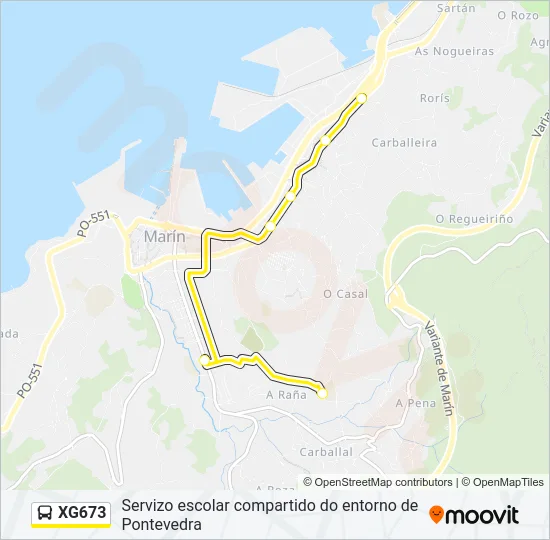 XG673 Bus Line Map