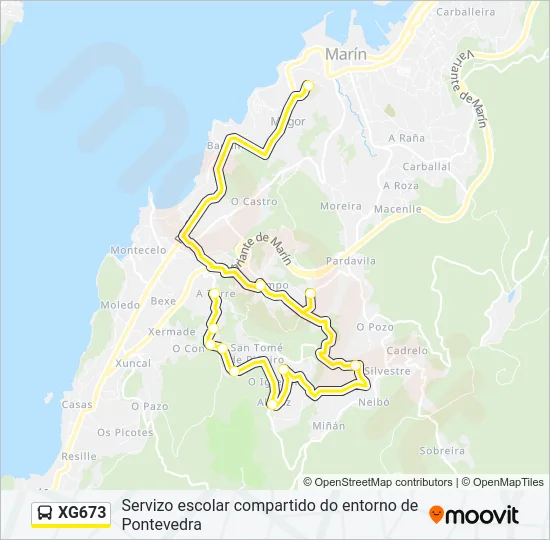 XG673 Bus Line Map