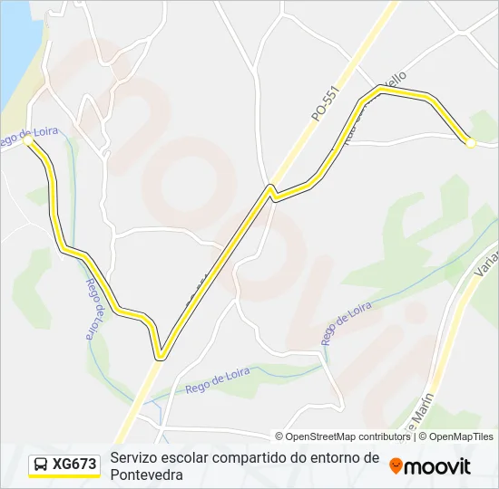 XG673 Bus Line Map
