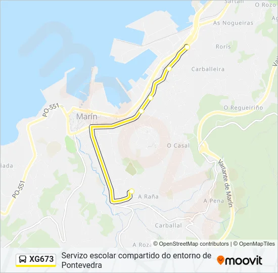 XG673 Bus Line Map