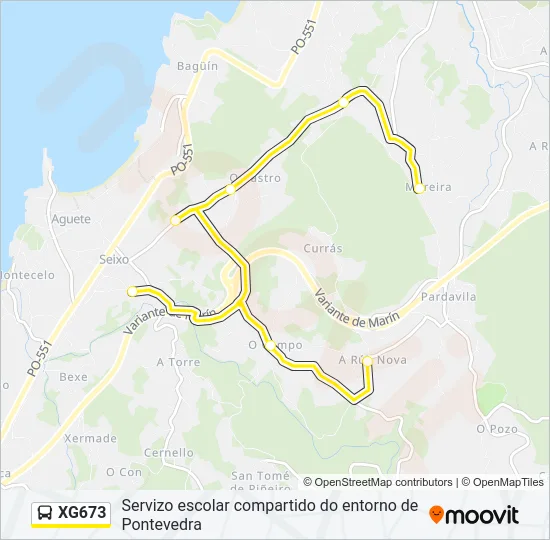 XG673 Bus Line Map
