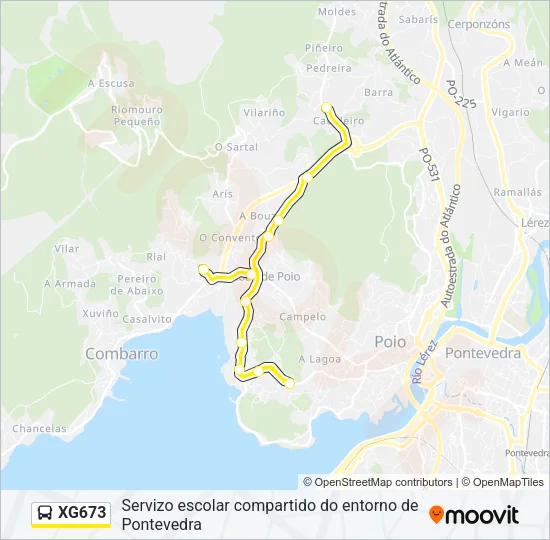 XG673 Bus Line Map