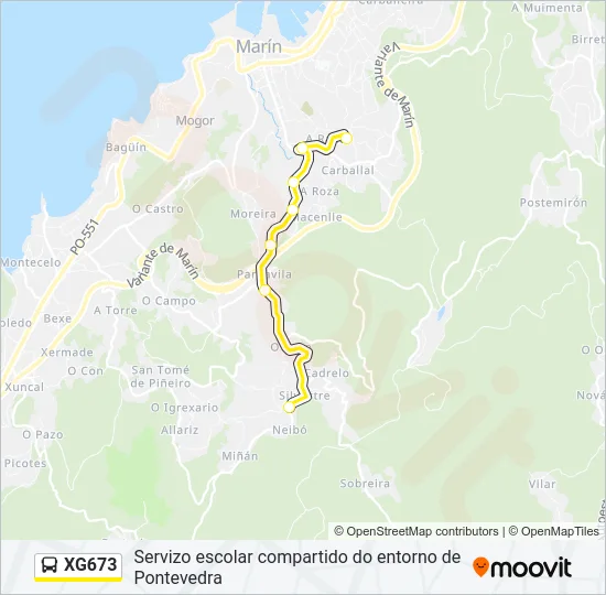 XG673 Bus Line Map