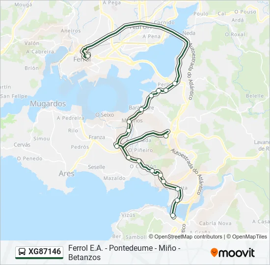 XG87146 Bus Line Map