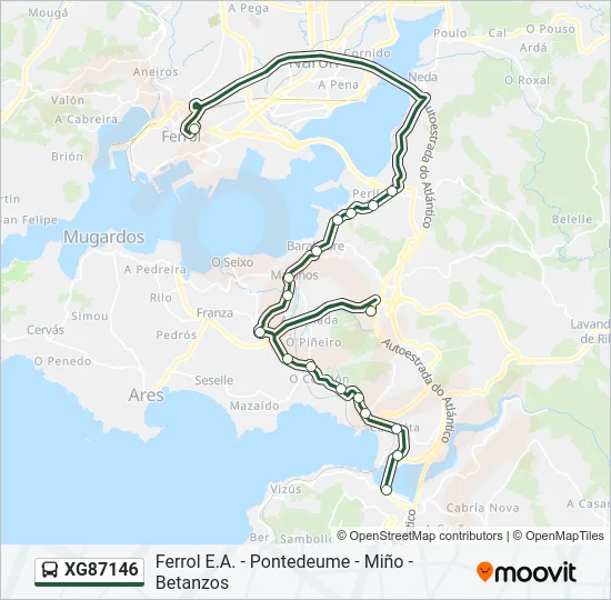 XG87146 Bus Line Map